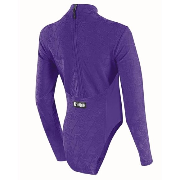MTV Women's Bodysuit Long Sleeve Shapewear Leotard Violet XS NEW - Picture 2 of 7